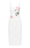 Leo Lin Larissa Embroidered Guipure Lace Midi Dress In White