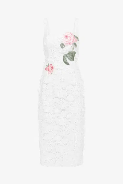 Leo Lin Larissa Embroidered Lace Midi Dress - Snow