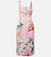 Leo Lin Larissa Floral Satin Midi Dress In Pink