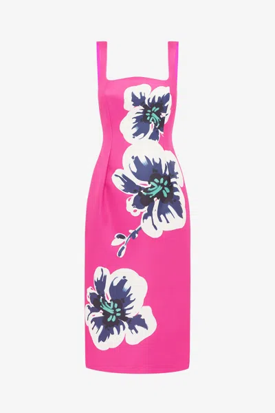 Leo Lin Larissa Midi Dress - Orchid Print In Pink