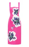 Leo Lin Larissa Orchid-printed Midi Dress In Pink