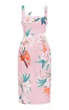 Leo Lin Larissa Printed Crepe Midi Dress In Pink