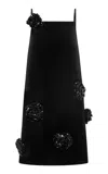 Leo Lin Leia Embellished Velvet Mini Dress In Black