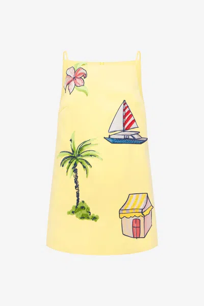 Leo Lin Leia Embroidered Mini Dress - Havana Print