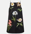 Leo Lin Leia Floral-appliqué Minidress In Black