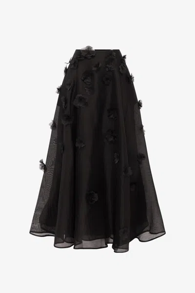 Leo Lin Leila Petal Midi Skirt - Ebony