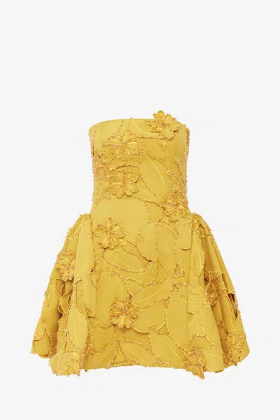 Leo Lin Lena Embellished Bustier Mini Dress - Opulence In Yellow