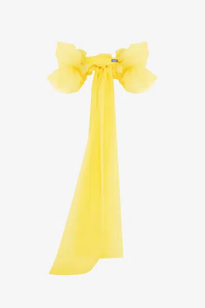 Leo Lin Leonora Organza Puff Sleeve Cape - Sunshine