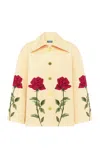Leo Lin Leyna Embellished Rose Jacket In Yellow