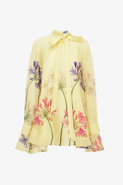 Leo Lin Libby Mini Dress - Agapanthus Print In Yellow