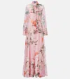 Leo Lin Lilith Tie Neck Maxi Dress In Lavish Print In Pink
