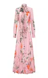 Leo Lin Lilith Button-front Chiffon Maxi Dress In Pink