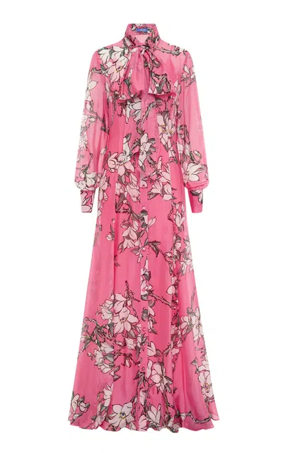 Leo Lin Lilith Tie Neck Maxi Dress