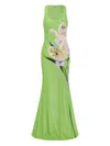 Leo Lin Lily-print Maxi Dress In Green