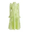 Leo Lin Linen-blend Katrina Midi Dress In Green