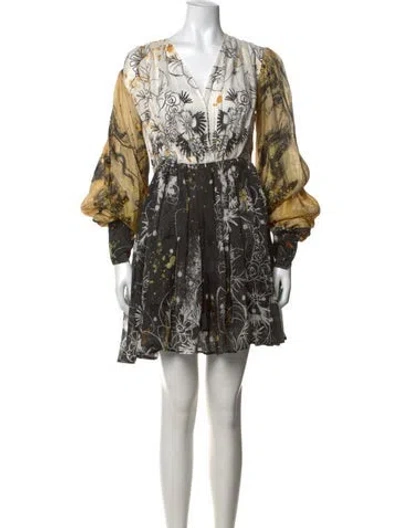 Pre-owned Leo Lin Linen Mini Dress In Black