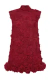 Leo Lin Lingyu Rosette-lace Mini Dress In Red