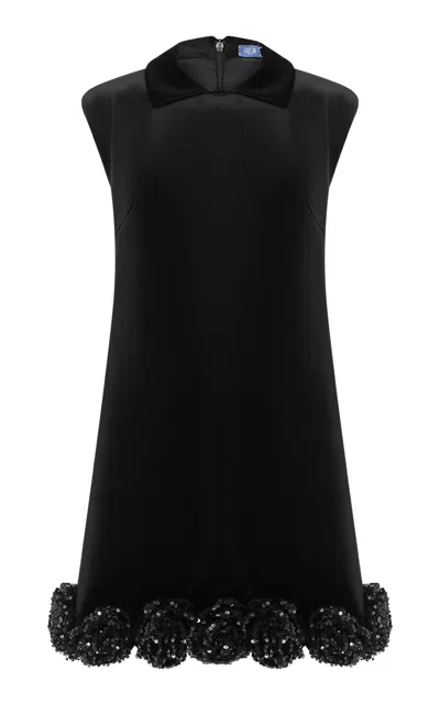 Leo Lin Lingyu Velvet Embellished Mini Dress