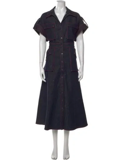 Pre-owned Leo Lin Long Dress In Blue