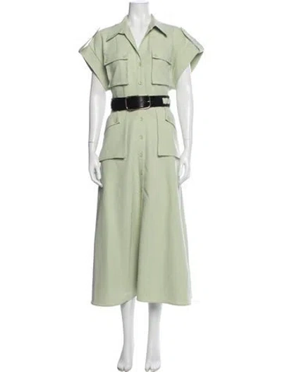 Pre-owned Leo Lin Long Dress In Green
