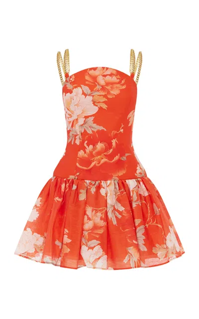 Leo Lin Lorena Ruffled Linen-blend Mini Dress