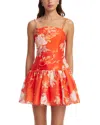 Leo Lin Lorena Ruffled Minidress In Orange