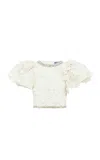 Leo Lin Lucia Embellished Lace Top In White