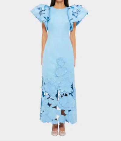 Leo Lin Lucinda Applique Maxi Dress In Cornflower Blue