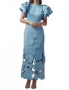 Leo Lin Lucinda Applique Maxi Dress In Cornflower Blue In Blue