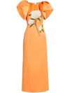 Leo Lin Lucinda Embellished Crepe Maxi Dress In Orange