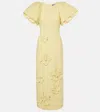 Leo Lin Lucinda Floral-appliqué Maxi Dress