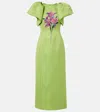 Leo Lin Lucinda Floral Sequin Puff-sleeve Maxi Dress In Multi