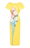 Leo Lin Lucinda Floral Ruffled Maxi Dress In Yellow