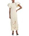 Leo Lin Lucinda Velvet Maxi Dress In White