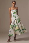 Leo Lin Lynn Strapless Bustier Appliqué A-line Midi Dress