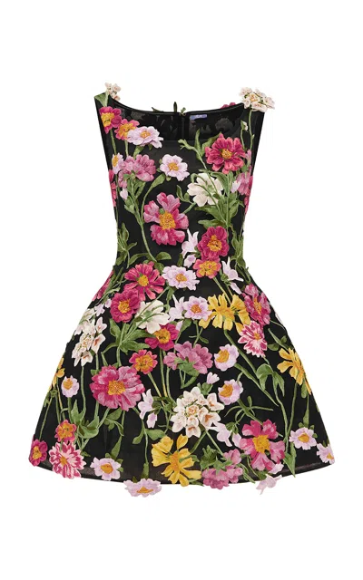 Leo Lin Lyra Embroidered Mini Dress - Meadow Mist In Black