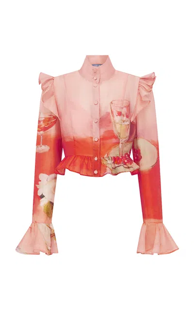 Leo Lin Maeve Butterfly Long Sleeve Top - Aperitivo Print In Animal Print