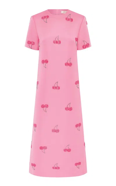 Leo Lin Manon Embellished Shirt Midi Dress In Pink