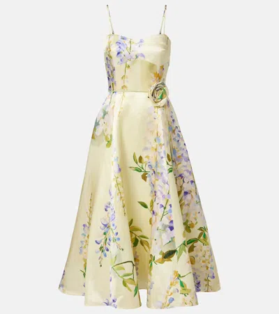 Leo Lin Mariela Linen And Silk Cocktail Dress In Multi