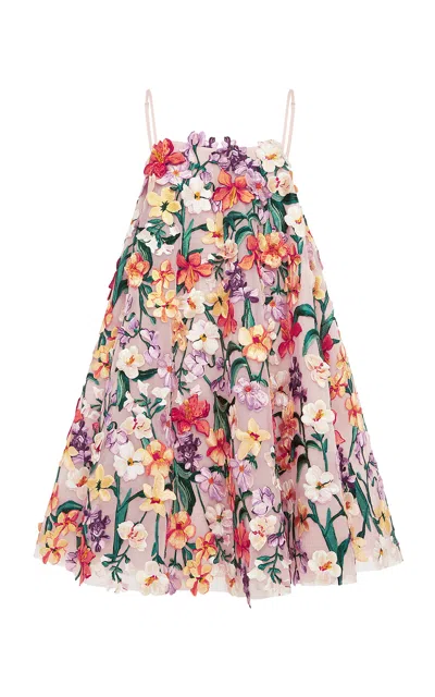 Leo Lin Marigold Hand-embroidered Midi Dress In Multi