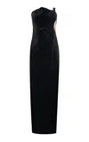 Leo Lin Marilyn Velvet Gown In Black