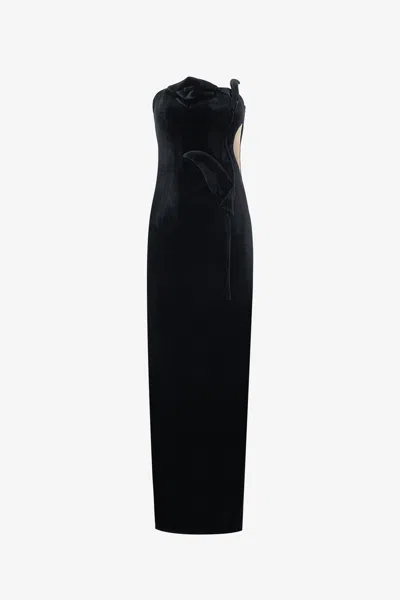 Leo Lin Marilyn Velvet Gown - Ebony In Black