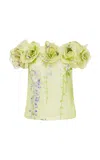 Leo Lin Mckayla Off-the-shoulder Silk Top In Yellow