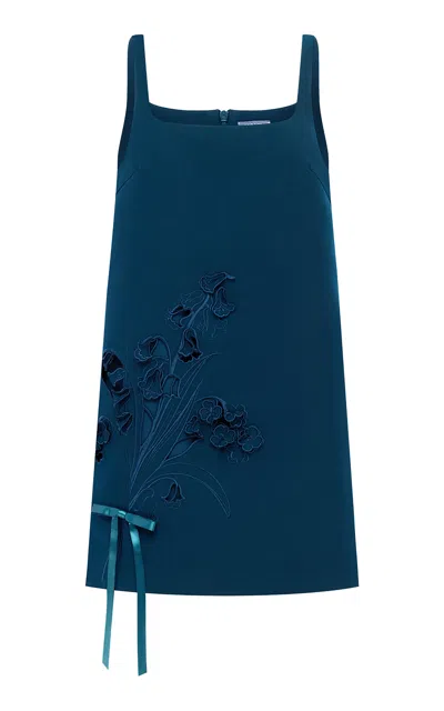 Leo Lin Mila Applique Mini Dress - Teal In Blue