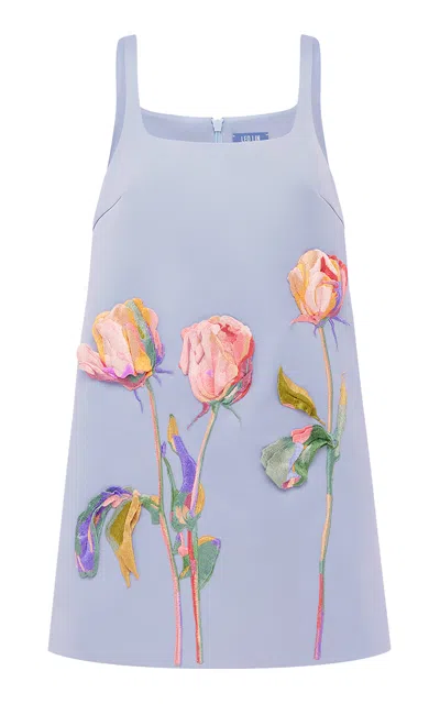 Leo Lin Mila Embroidered Mini Dress - Rose In Periwinkle In Purple