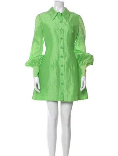 Pre-owned Leo Lin Mini Dress In Green
