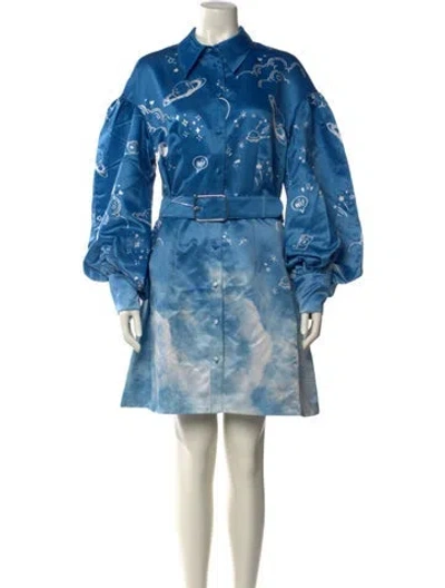 Pre-owned Leo Lin Mini Dress W/ Tags In Blue