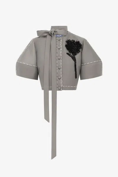 Leo Lin Molly Puff Sleeve Top - Steel