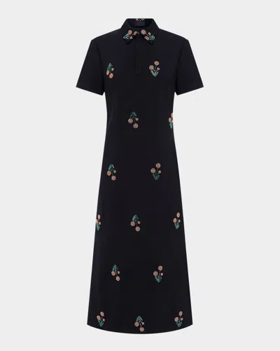 Leo Lin Nadine Wildflower Embellished Midi Shirtdress In Wildflower Beading