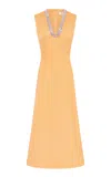 Leo Lin Nicola Embellished Midi Dress In Orange
